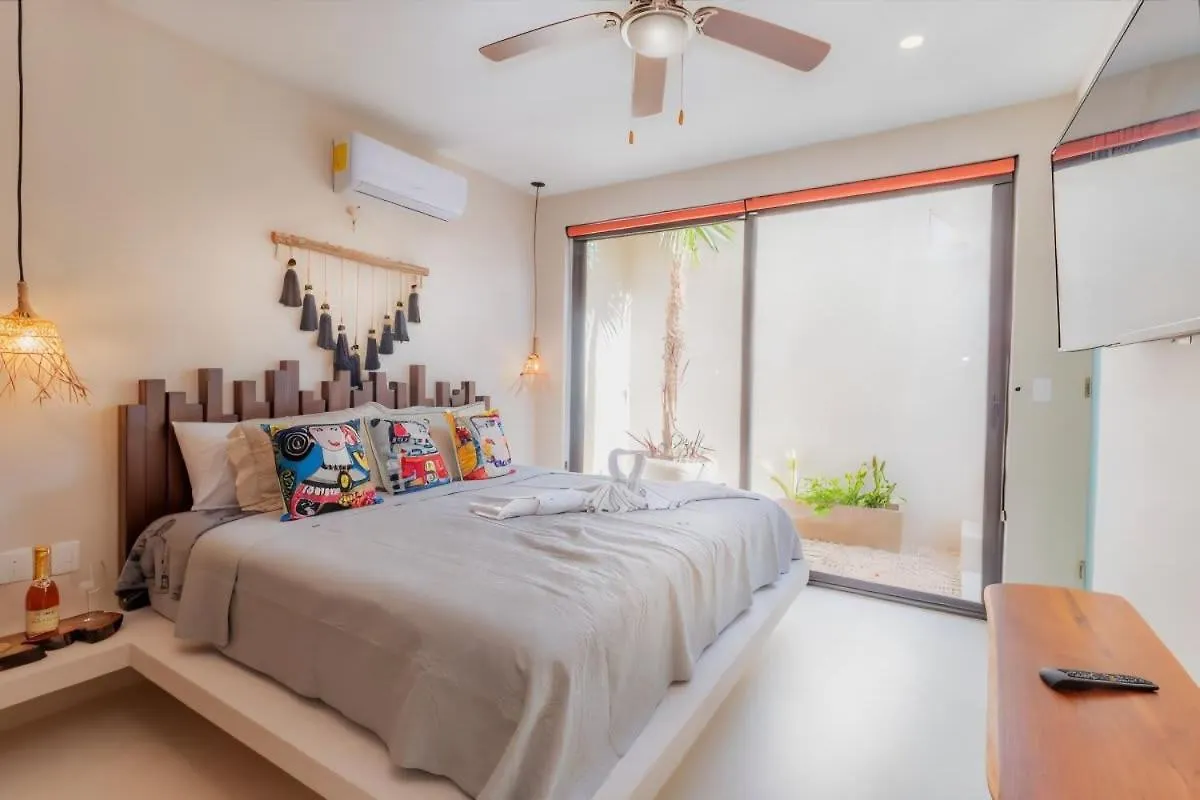 Private Yard & Cool Tub Wifi 1 Bed 3 Guest Apartment Tulum 0*,